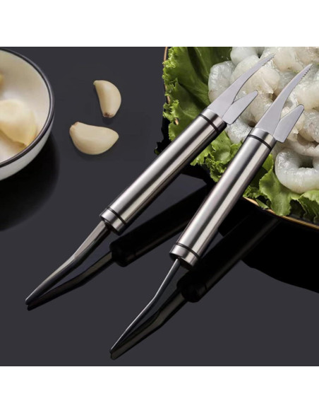 Cuchillo multifuncional 5 en 1 Melostu para desvenar camarones 23cm
