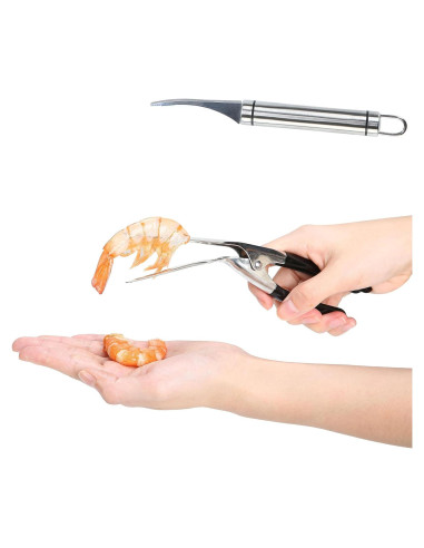 Juego de Pelador y Cuchillo para Camarones PLOOTA - Acero Inoxidable