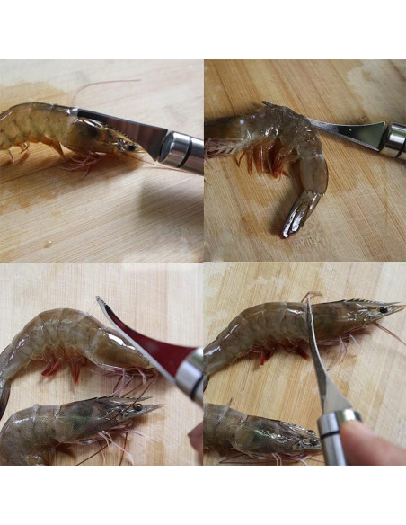 Juego de Pelador y Cuchillo para Camarones PLOOTA - Acero Inoxidable Juego de Pelador y Cuchillo para Camarones PLOOTA - Acero Inoxidable