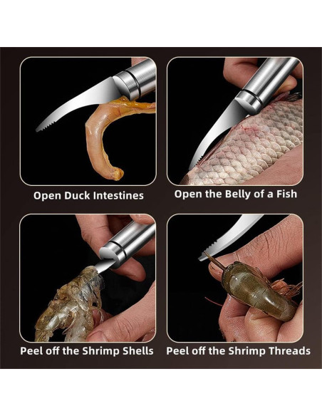 Cuchillo Multifuncional de Mariscos PurYupearl Acero Inoxidable