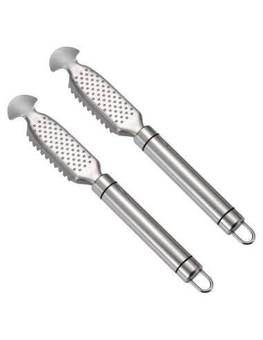 2 Herramientas Removedoras de Escamas de Pescado Acero Inoxidable