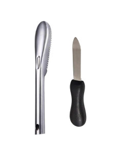 Conjunto de cuchillo y cepillo para escamas LVSU - Acero inoxidable