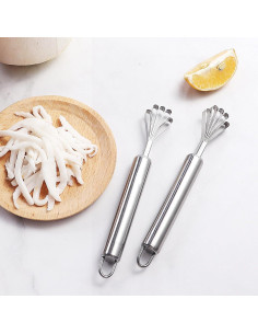 Set de 3 Raspadores de Coco y Melón CRZQXOUR - Acero Inoxidable 2