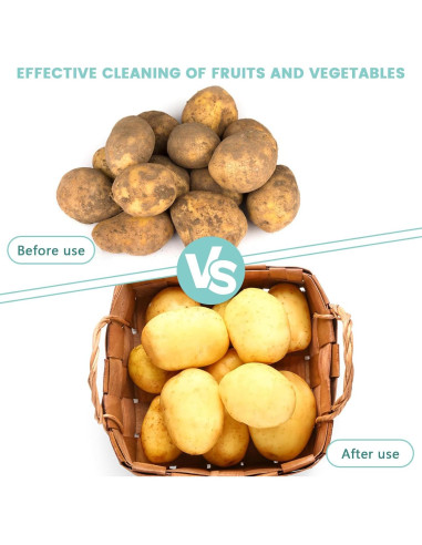 Paquete de 3 cepillos de verduras Roucerlin - Gris, 9.9x5.8 cm