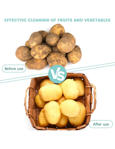 Paquete de 3 cepillos de verduras Roucerlin - Gris, 9.9x5.8 cm