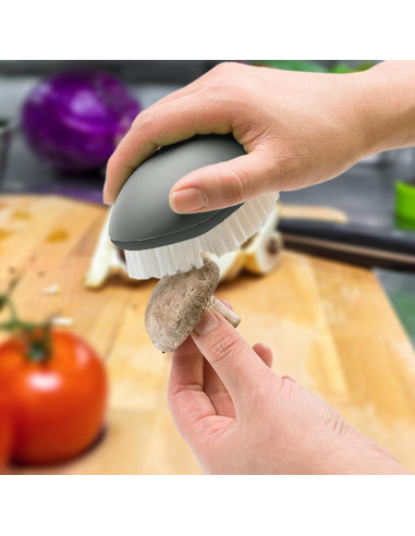 Paquete de 3 cepillos de verduras Roucerlin - Gris, 9.9x5.8 cm