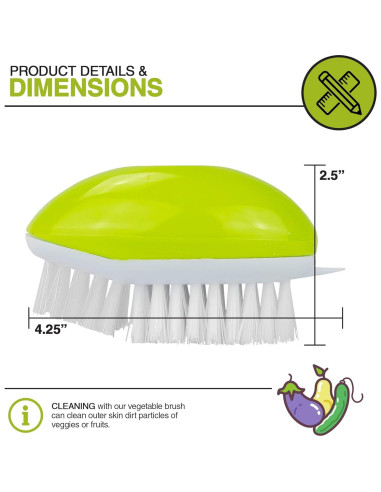 Cepillo de Verduras Exultimate Verde 10.8 cm x 6.4 cm Nylon