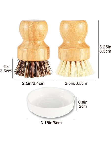 Set de Cepillos de Fregar de Bambú SUPERWASH PLUS - 4 Piezas