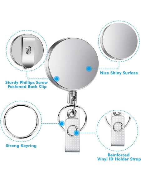 Soporte Retráctil Selizo para Insignia y Llaves Metal