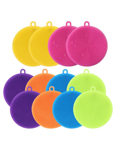 Esponjas de Silicona Reutilizables MISSJOJIAY - Paquete de 12