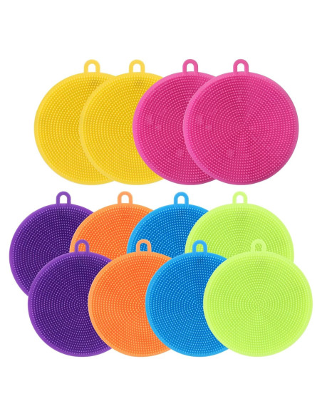 Esponjas de Silicona Reutilizables MISSJOJIAY - Paquete de 12