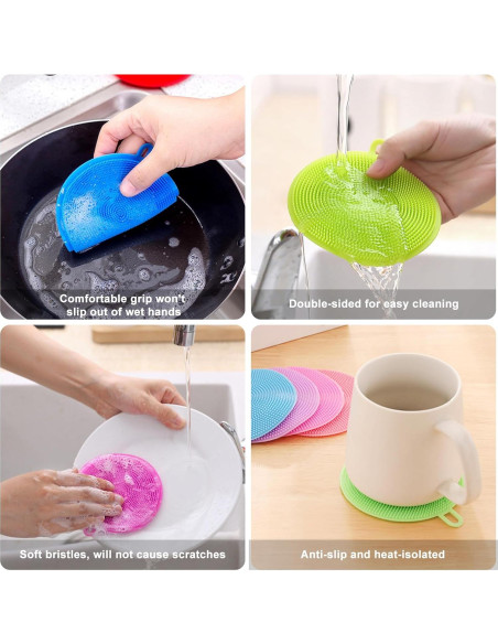 Esponjas de Silicona Reutilizables MISSJOJIAY - Paquete de 12