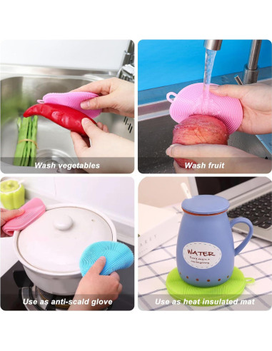 Esponjas de Silicona Reutilizables MISSJOJIAY - Paquete de 12