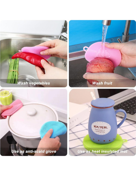 Esponjas de Silicona Reutilizables MISSJOJIAY - Paquete de 12