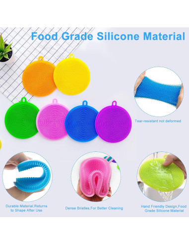 Esponjas de Silicona Reutilizables MISSJOJIAY - Paquete de 12