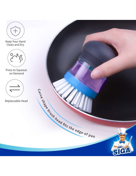 Juego de Cepillo de Palma con Dispensador de Jabón MR.SIGA