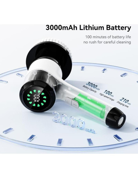 Limpiador Eléctrico de Espín Iopsk A10-B 2 Velocidades 8 Cepillos