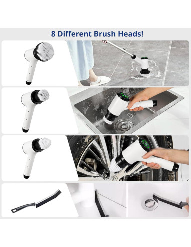 Limpiador Eléctrico de Espín Iopsk A10-B 2 Velocidades 8 Cepillos