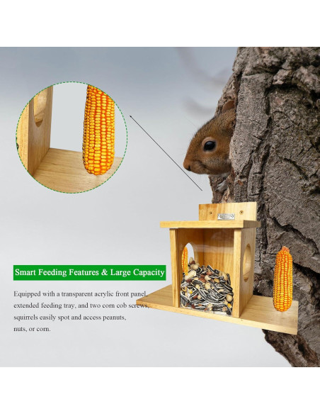 Comedero para Ardillas LENEDI de Madera Impermeable 0.68 kg Comedero para Ardillas LENEDI de Madera Impermeable 0.68 kg