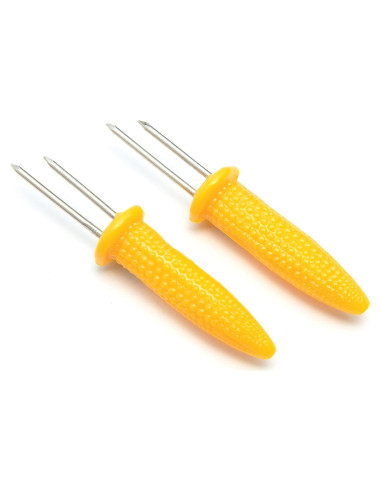 Conjunto de 6 Sujetadores de Maíz Fox Run - Acero Inoxidable Amarillo