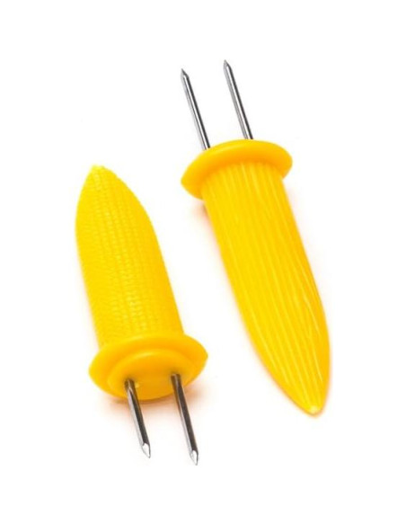 Conjunto de 6 Sujetadores de Maíz Fox Run - Acero Inoxidable Amarillo