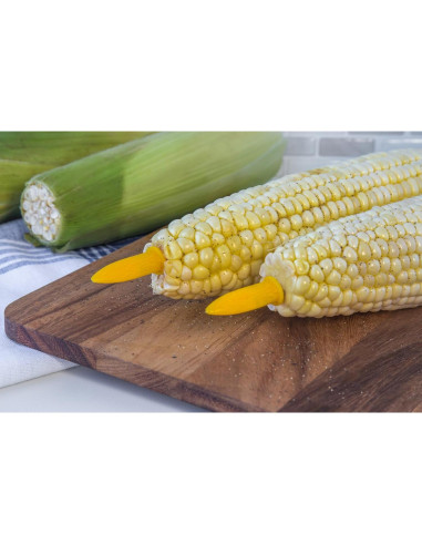 Conjunto de 6 Sujetadores de Maíz Fox Run - Acero Inoxidable Amarillo