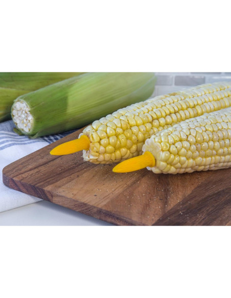 Conjunto de 6 Sujetadores de Maíz Fox Run - Acero Inoxidable Amarillo