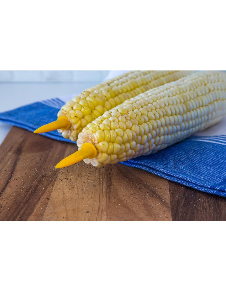 Conjunto de 6 Sujetadores de Maíz Fox Run - Acero Inoxidable Amarillo