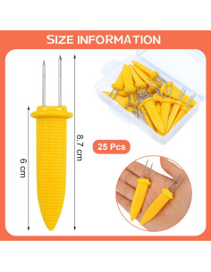Sujetadores de Maíz Elcoho 25 Piezas 8.5 cm Acero Inoxidable 2