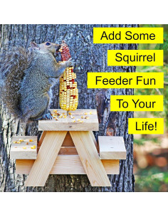 Mesa de Picnic para Ardillas Nutraffect - Cedro Natural Grande 2