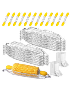 Juego de Utensilios para Maíz Sliner 38 Pcs - 12 Bandejas y 24 Sujetadores
