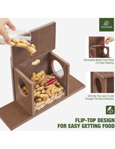 Caja Alimentador Ardillas Kingsyard Plástico Reciclado 1.81kg