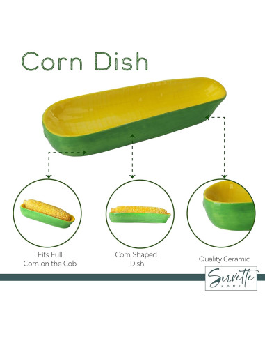 Plato de Cerámica en Forma de Mazorca Servette Home 21.6 cm
