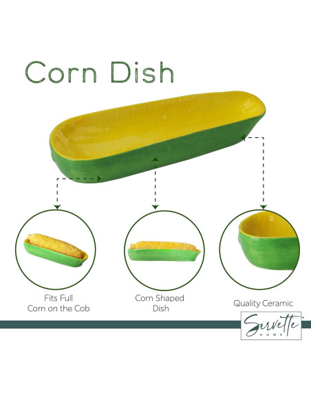 Plato de Cerámica en Forma de Mazorca Servette Home 21.6 cm