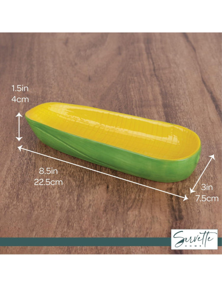 Plato de Cerámica en Forma de Mazorca Servette Home 21.6 cm