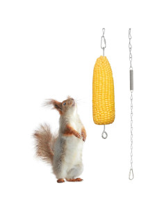 Alimentador de Ardillas Colgante PATIKIL 94cm Metal Plata