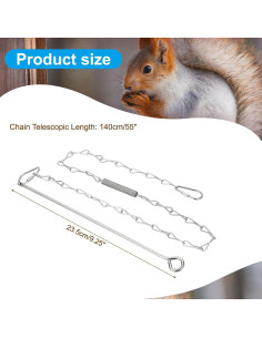 Alimentador de Ardillas Colgante PATIKIL 94cm Metal Plata 2