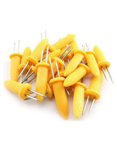 Tenedores de Maíz RLECS 20pcs Acero Inoxidable con Mango Plástico