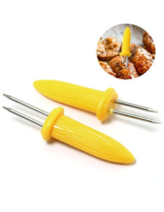 Tenedores de Maíz RLECS 20pcs Acero Inoxidable con Mango Plástico 2