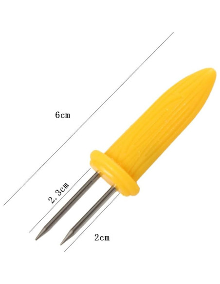 30 Tenedores de Maíz Kopida de Acero Inoxidable Amarillo