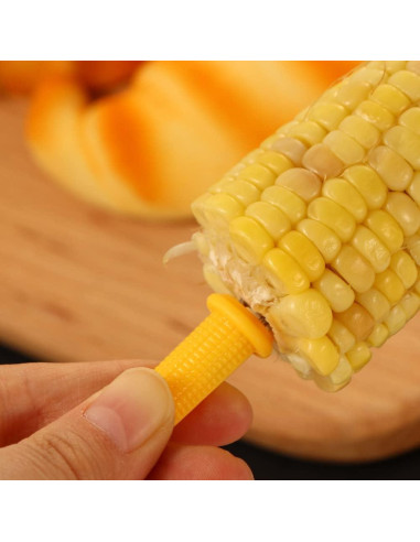 30 Tenedores de Maíz Kopida de Acero Inoxidable Amarillo