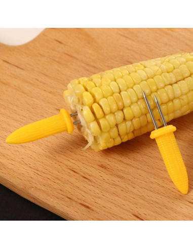 30 Tenedores de Maíz Kopida de Acero Inoxidable Amarillo