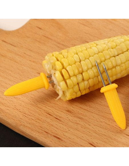 30 Tenedores de Maíz Kopida de Acero Inoxidable Amarillo