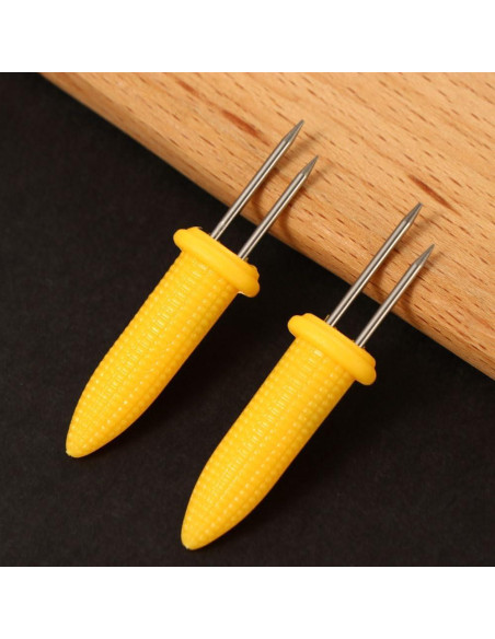 30 Tenedores de Maíz Kopida de Acero Inoxidable Amarillo