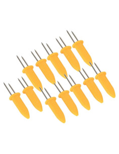 Soportes de maíz Maxmartt de acero inoxidable - 12 piezas