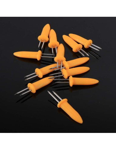 Soportes de maíz Maxmartt de acero inoxidable - 12 piezas