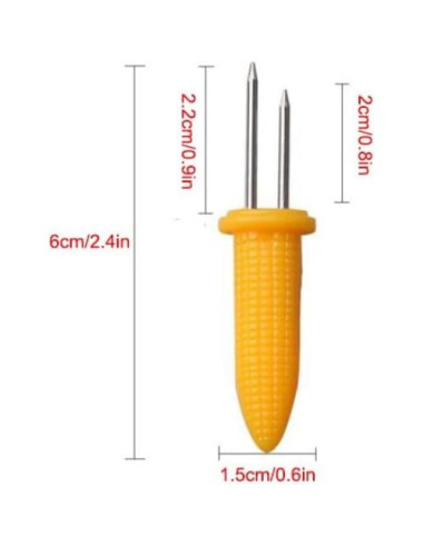 Soportes de maíz Maxmartt de acero inoxidable - 12 piezas