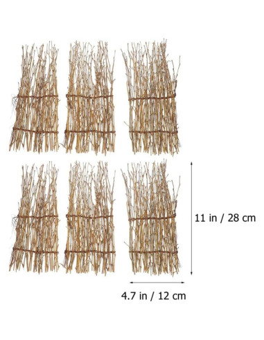 Kisangel 6 Piezas Plato Decorativo de Sushi de Bambú 28x12 cm