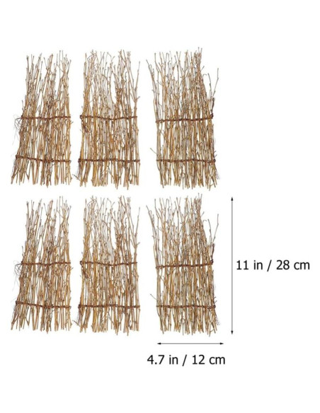 Kisangel 6 Piezas Plato Decorativo de Sushi de Bambú 28x12 cm