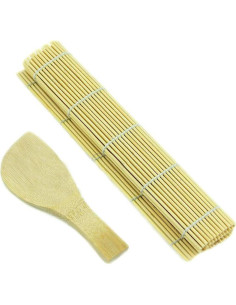 Rodillo de Sushi de Bambú DBM IMPORTS 18x13 cm con Espátula 2